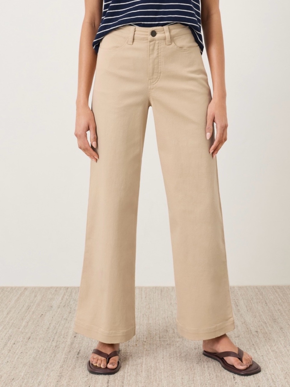 Organic stretch twill wide leg pant